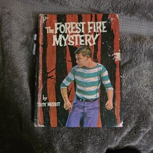 The Forest Fire Mystery by Troy Nesbit - Striped Green/White Cover Illustration